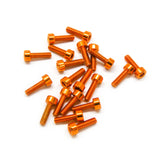 20pcs M3x10mm Socket Head Cap Screws Anodized 6063 Aluminum Hex Socket (Orange)