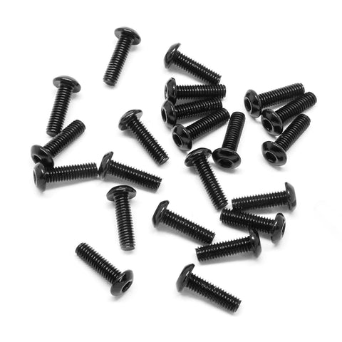 20pcs M3x10mm Button Head Screws Anodized 6063 Aluminum Hex Socket (Black)