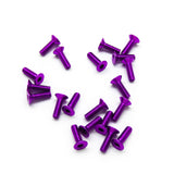 20pcs M3x10mm Countersunk Screws Anodized 6063 Aluminum Hex Socket (Purple)