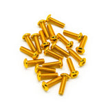 20pcs M3x10mm Button Head Screws Anodized 6063 Aluminum Hex Socket (Gold)
