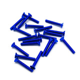 20pcs M3x20mm Countersunk Screws Anodized 6063 Aluminum Hex Socket (Blue)
