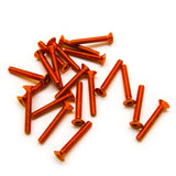 20pcs M3x20mm Countersunk Screws Anodized 6063 Aluminum Hex Socket (Orange)