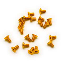 20pcs M3x6mm Countersunk Screws Anodized 6063 Aluminum Hex Socket (Gold)