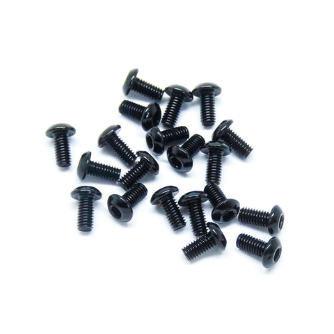 20pcs M3x6mm Button Head Screws Anodized 6063 Aluminum Hex Socket (Black)