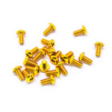 20pcs M3x6mm Button Head Screws Anodized 6063 Aluminum Hex Socket (Gold)