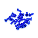 20pcs M4 Button Head Hex Screws Anodized 6063 Aluminum (M4x10mm - Blue)