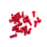 20pcs M4 Button Head Hex Screws Anodized 6063 Aluminum (M4x10mm - Red)