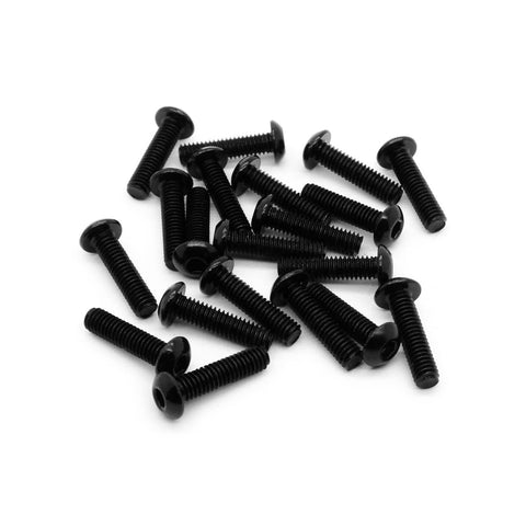 20pcs M4 Button Head Hex Screws Anodized 6063 Aluminum (M4x16mm - Black)