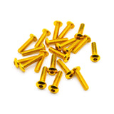 20pcs M4 Button Head Hex Screws Anodized 6063 Aluminum (M4x16mm - Gold)