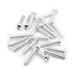 20pcs M4 Button Head Hex Screws Anodized 6063 Aluminum (M4x20mm - Silver)