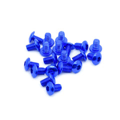 20pcs M4 Button Head Hex Screws Anodized 6063 Aluminum (M4x6mm - Blue)