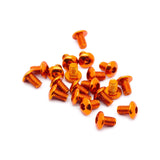 20pcs M4 Button Head Hex Screws Anodized 6063 Aluminum (M4x6mm - Orange)