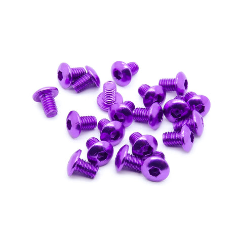 20pcs M4 Button Head Hex Screws Anodized 6063 Aluminum (Length / Color Options)