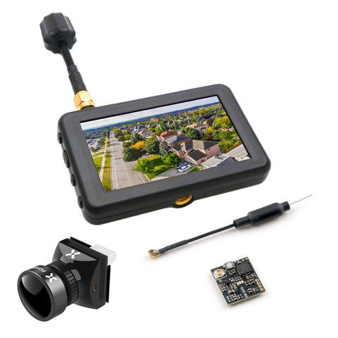 5.8GHz Nano FPV Kit System Monitor Foxeer 1200TVL Camera 300mW Video Transmitter