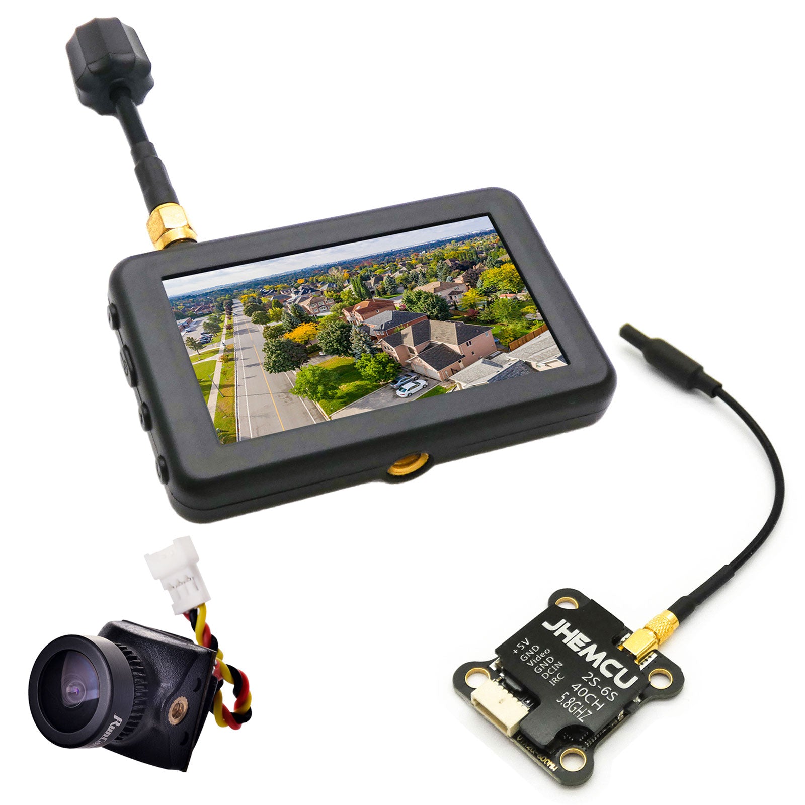 5.8GHz FPV Kit System Mini Monitor Nano Camera 25-1000mW Video Transmi ...