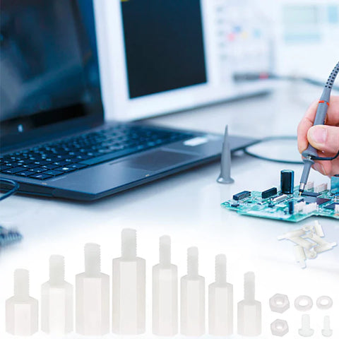 200pcs Nylon  M2 Hex Standoff Kit with Screws Nuts and Spacers White