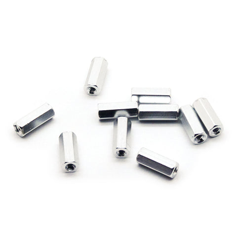 10pcs M2x10mm Hexagonal Aluminum Anodized Spacer Standoff (Silver)