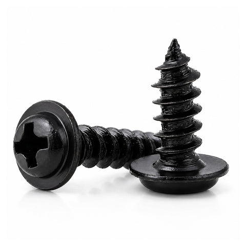 50pcs Black Oxide Phillips Wafer Head Self Tapping Plastic Screws Sizes M2-M3