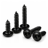 50pcs Black Oxide Phillips Wafer Head Self Tapping Plastic Screws Sizes M2-M3
