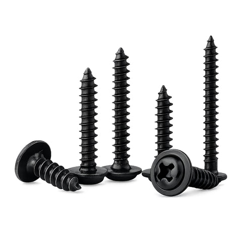 50pcs Black Oxide Phillips Wafer Head Self Tapping Plastic Screws Sizes M2-M3