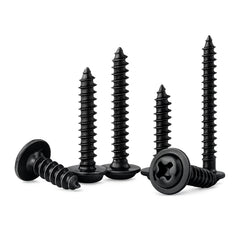 50pcs Black Oxide Phillips Wafer Head Self Tapping Plastic Screws Sizes M2-M3