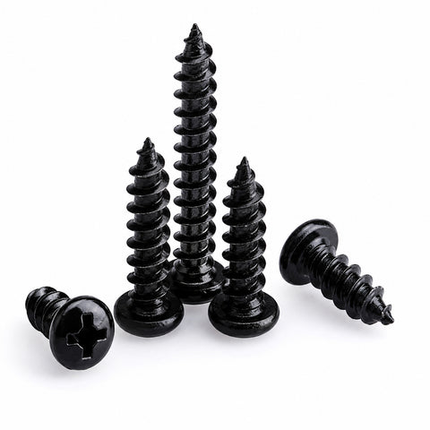 50pcs Black Oxide Phillips Pan Head Self Tapping Plastic Screws Sizes M1-M1.7
