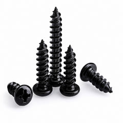 50pcs Black Oxide Phillips Pan Head Self Tapping Plastic Screws Sizes M1-M1.7