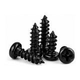 50pcs Black Oxide Phillips Pan Head Self Tapping Plastic Screws Sizes M1-M1.7