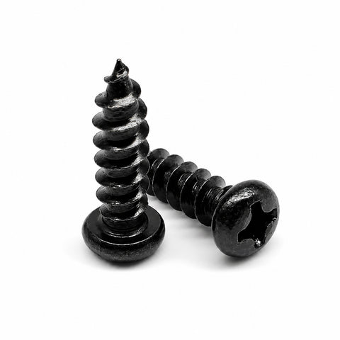 50pcs Black Oxide Phillips Pan Head Self Tapping Plastic Screws Sizes M1-M1.7