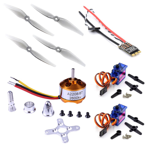 Brushless Kit 2208 Motor 35A ESC 6x4.3 Propellers 2pcs 9G Servo RC Plane Parts