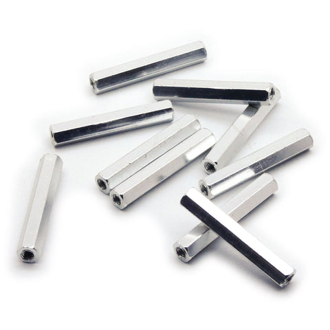 10pcs M3x30mm Hexagonal Aluminum Anodized Spacer Standoff (Silver)