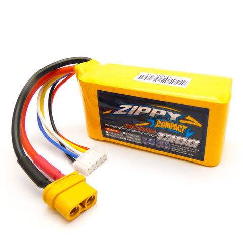 2pcs Zippy Compact 1300mAh 4S 25C 35C 14.8v LiPo Battery (XT60 Connector)