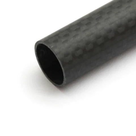 22mm Diameter Carbon Fiber Tube 22x400mm 1mm Wall Plain Weave Matte Finish
