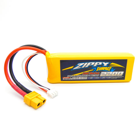 Zippy Compact 2200mAh 2S Lipo Battery 7.4V 25C 35C (XT60 Connector)