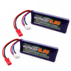 2pcs Turnigy Nano-Tech 950mAh 2S LiPo Battery Pack 25C 50C (JST Connector)