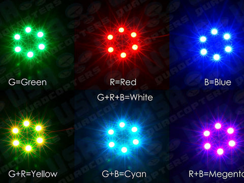 2pcs Round RGB LED 16V (14V-17V) 3S 7-Color Choices