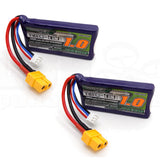 2pcs Turnigy Nano-Tech 1000mAh 2S LiPo Battery Pack 7.4V 25C 50C XT60 Plug
