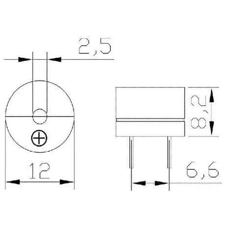 10pcs Passive Electric Buzzer 3V 5V 12V 16ohms 2KHz for Audio Signal Application