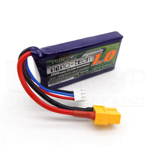 2pcs Turnigy Nano-Tech 1000mAh 2S LiPo Battery Pack 7.4V 25C 50C XT60 Plug