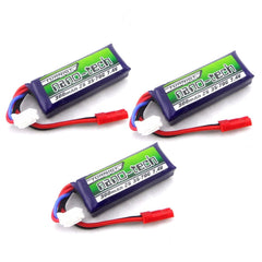 3pcs Turnigy Nano-Tech 300mAh 2S LiPo Battery Pack 7.4V 35C 70C JST Plug
