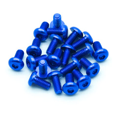 20pcs M3x6mm Button Head Screws Anodized 6063 Aluminum Hex Socket (Blue)