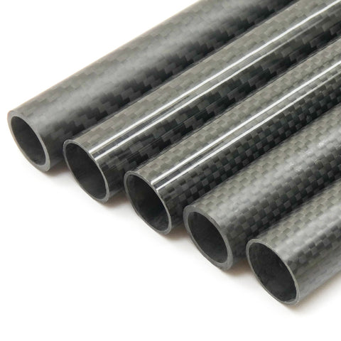 250mm/500mm Roll Wrapped Carbon Fiber Tube 14/16/18/20/25mm Matte/Glossy 1mm/2mm Wall Thickness
