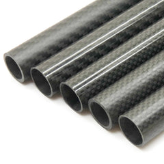 250mm/500mm Roll Wrapped Carbon Fiber Tube 16/18/20/25mm Matte/Glossy 1mm/2mm Wall Thickness