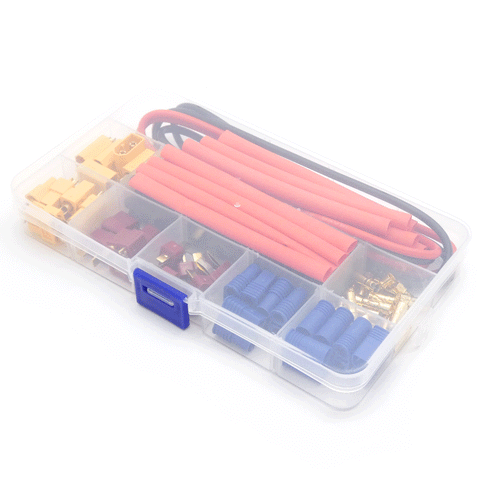 72pc RC Power Connector Kit with Dean's T-Plug EC3 XT60 Connectors Wire Shrink Tube