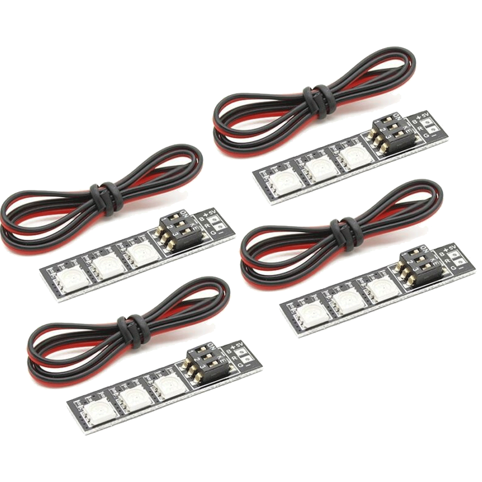 4pcs RGB LED Board Strip for FPV Racing Drones Dip-Select 6-Color