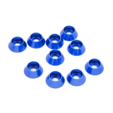10pcs M3 3mm CNC Aluminum Tapered Washer (Anodized Blue)