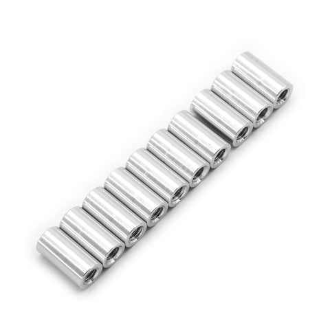 M3x10mm Aluminum Spacer Standoff (Silver Anodized - 10 Pieces)