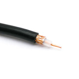 10FT RG58 Coaxial Cable Shielded with Black PVC Jacket Solid Copper Core