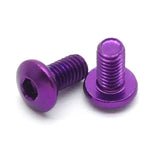 20pcs M3x6mm Button Head Screws Anodized 6063 Aluminum Hex Socket (Purple)