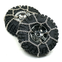 2pcs RC Car Metal Snow Chain for 120mm Tires 1:10 Scale Crawler